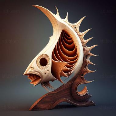 3D model Sickle  shaped shell fish (STL)